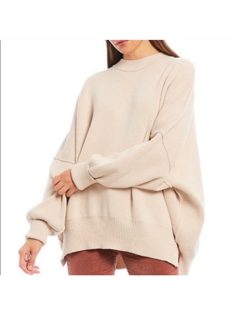 Free People Easy Street Tunic Very Oversized Ribbed Sweater Women Size M